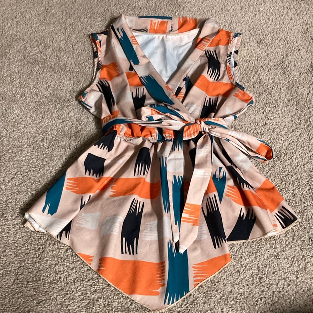 Flowing multi-colored top